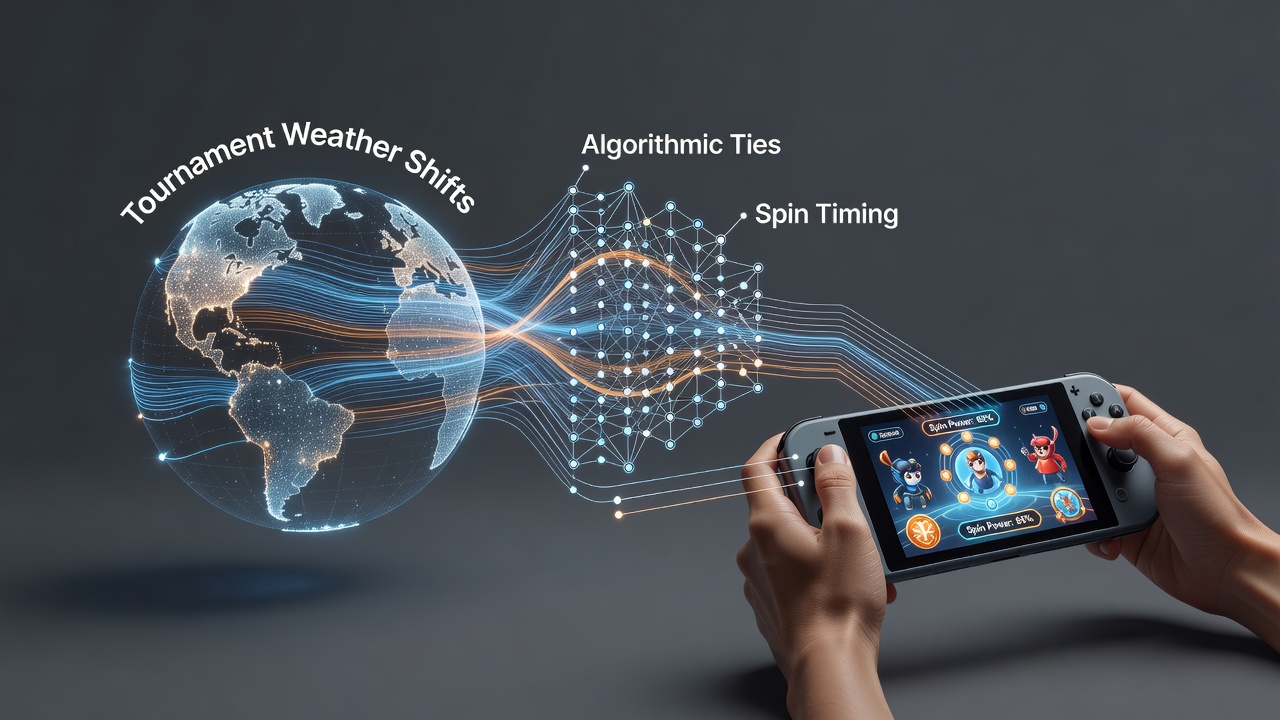 Data visualization showing weather pattern overlays on mobile gaming session metrics from recent esports tournaments