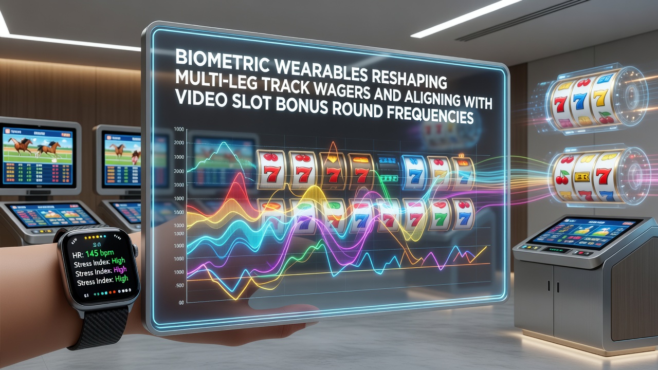 Biometric wearable device monitoring heart rate during multi-leg track betting sessions on mobile platforms