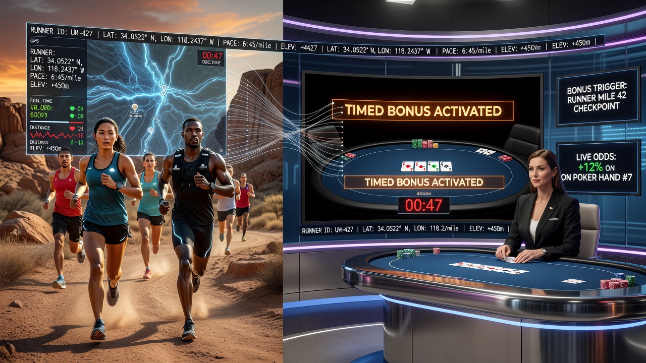 Mobile device displaying live dealer poker interface with active bonus timer