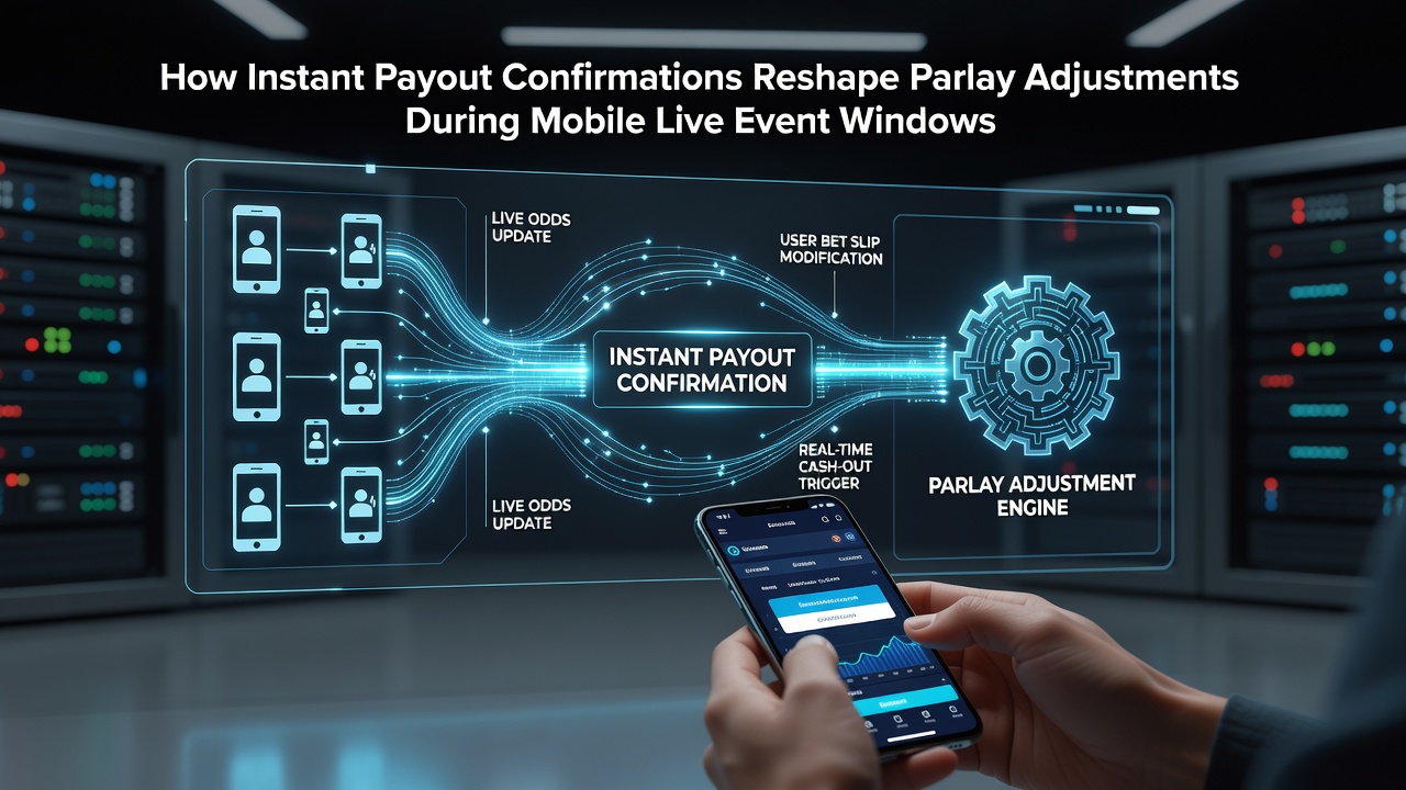 Live event parlay dashboard with real-time balance updates on a smartphone screen