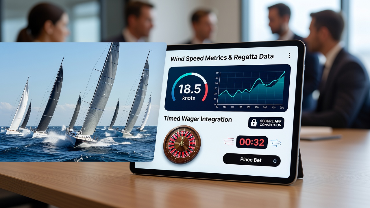 Secure app interface showing integrated wind metrics for timed roulette bets